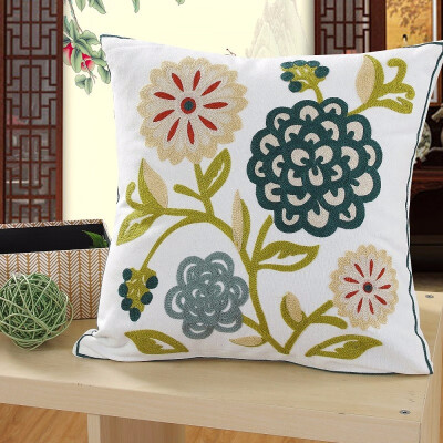 

Embroidery Cushion Cover Elephant Flower Pattern Cotton Pillow Home Decor Sofa Bed Decor Decorative Pillowcase 4545 cm