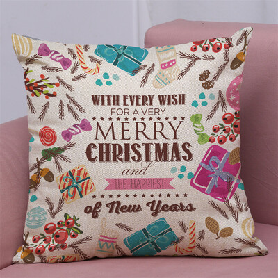 

Gobestart New Christmas Cotton Linen Pillow Case Sofa Cushion Cover Home Decor
