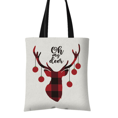 

1Pc 4338Cm Christmas Handbag Christmas Tree Santa Claus Elk Candy Bag Canvas Shopping Bag Christmas Gift Bag