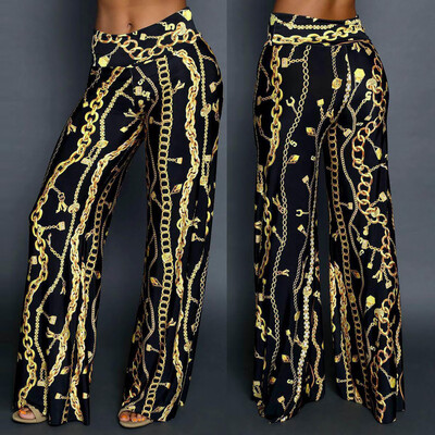 

Tailored Fashion Womens Loose Printing Wide Leg High Waist Elastic Casual Leggings Pants