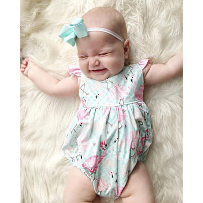 

Infant Baby Girl Cute Romper Outfit Flamingo Bodysuit Jumpsuit Playsuit