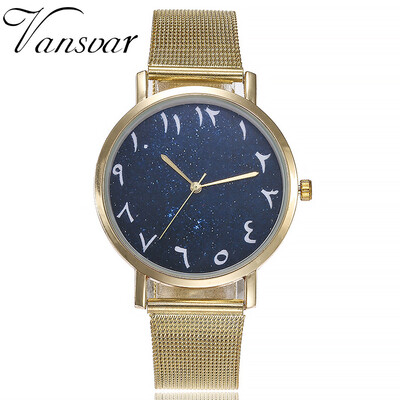 

Vansvar Brand Women Watches Casual Quartz Stainless Steel Band Newv Strap Watch Analog Wrist Watch erkek kol saati 533
