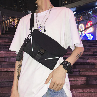 

Tuku bag slanted small bag female backpack bungee trendy chest bag hip-hop street students personality one-shoulder bag male