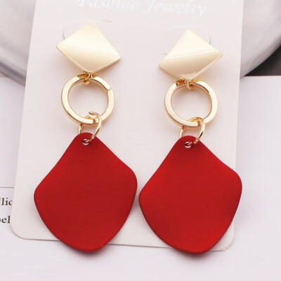 

EK805 New Fashion Rhombus Sheets Pendant Earrings for Women Geometric Metal Square Long Dangle Earring Party Jewelry oorbellen