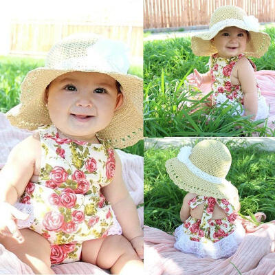 

Newborn Toddler Infant Baby Kids Girls Rose Flower Lace Dress Jumpsuit Bodysuit Outfits