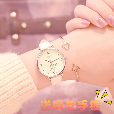 

Heart-shaped Girls Couple Watches Female Student Korean Edition A Lovely Soft Girl of Junior High School