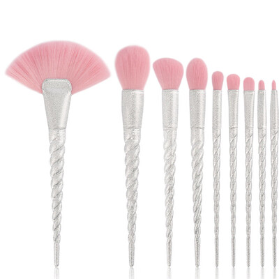 

Pink 10Pcs Makeup Brushes Set Powder Foundation Eye Shadow Blush Blending Cosmetics Beauty Make Up Brush Tool Kits Sale