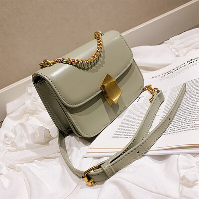 

Qiao Bani 2019 new South Korea ins fashion solid color chain tofu bag wild single shoulder diagonal trend handbags