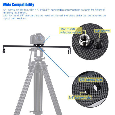 

Andoer 80cm 32" 4 Bearings Camera Slider Rail Track Slider Aluminum Alloy Video Stabilizer for Canon Nikon Sony Cameras Camcorde