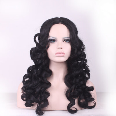

〖Follure〗Black Wigs Wavy Curly Long Heat Resistant Fiber Costume Party Wigs for Women