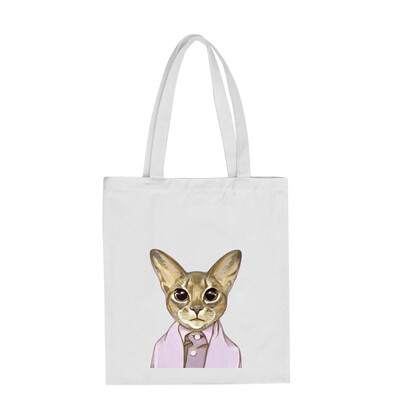 

Tailored Fashion Women Canvas Printing Cute Cat Shoulder Bags Large Capacity Shopping Bag