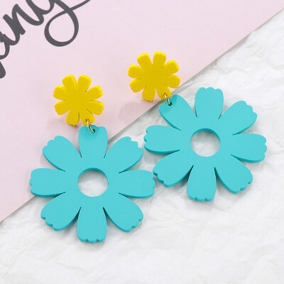 

Flashbuy Boho Style Flower Statement Earrings Alloy Colourful Earrings for Women Fashion Beach Summer Pendientes Girls Jewelry