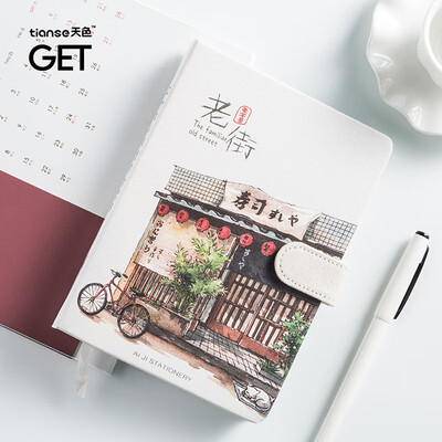 

Sky Notepad Office Record Book is not closed Old Street Notebook Creative Handbook Book Sushi Shop TS-4021
