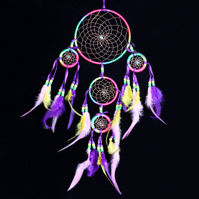 

Multicolor Handmade Dream Catcher Feathers Wall Hanging Decor Gift