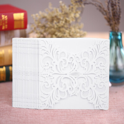 

20Pcs Romantic Wedding Party Invitation Card Delicate Carved Pattern