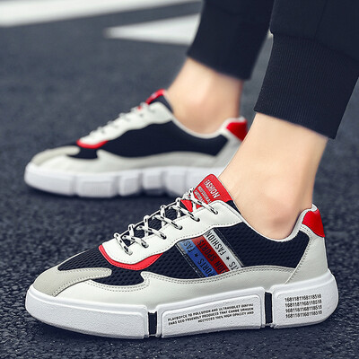 

Fashion breathable mesh panel shoes trend sports shoes wild mens shoes