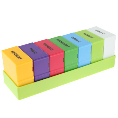 

7 Day Large Print Pill Box Organiser Holders Tablet Reminder Storage Case WeeklyYW