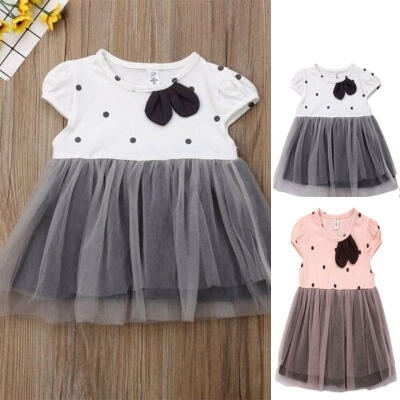 

Toddler Kids Baby Girls Princess Short Sleeve Dress Pageant Party Wedding Dresses Party Dress