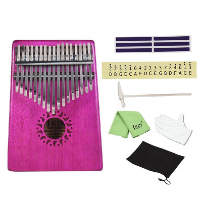 

Portable 17 Key Kalimba Mbira Pocket Thumb Piano Solid Mahogany Wood Musical Instrument Gift for Music Lovers Beginner Students
