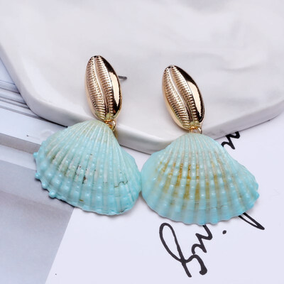 

EK649 Big Shell Drop Earrings For Women Creative Starfish Conch Cowrie Hanging Brincos Statement Earrings Boho Beach Jewelry