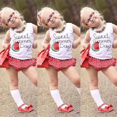 

Toddler Kids Baby Girl Summer T-shirt TopsPantsShorts Outfits Clothes 2PCS Set