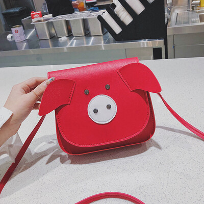 

2019 new cartoon cute bag female foreign funny piglet crossbody fashion wild cute shoulder bag