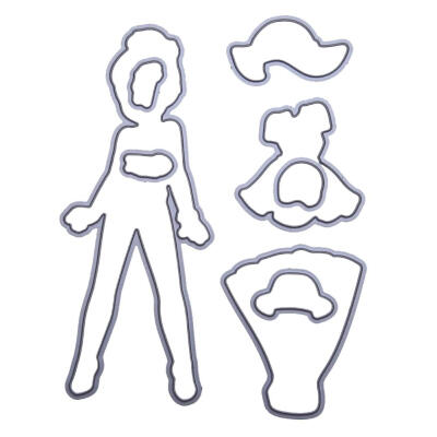 

Silicone Clear Rubber Stamp Metal Cutting Die Stencil Frame Girl Dressing