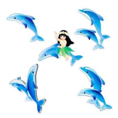 

〖Follure〗5 Pcs Cute Blue Dolphin Series Magnetic Refrigerator Stickers