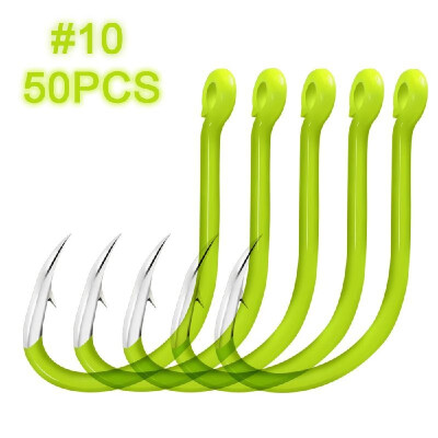 

50pcs Luminous Fishing Hooks Carbon Steel Glow In Night Fishing Hooks