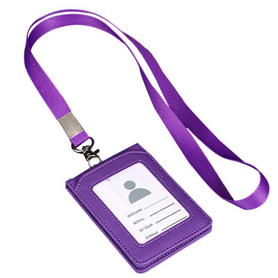 

Chic Holder Badge Faddish for Accessory Lanyard Genuine Leather with Card ID