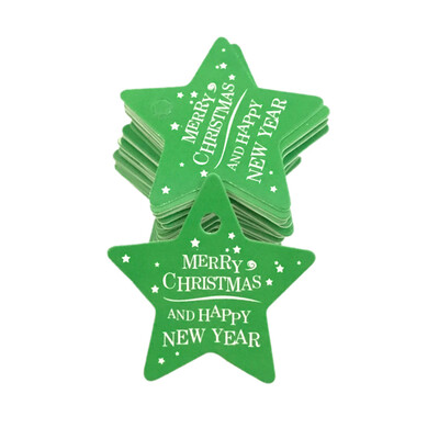 

Tailored 100Pcs Star Santa Claus Christmas Tag Candy Bag Decoration Gift Hang Tags