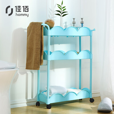 

Jiayi rectangular three-layer debris rack three-layer pulley living room kitchen bathroom sundries household storage removable rack