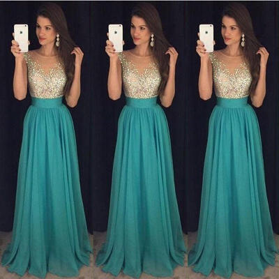 

Women Chiffon Formal Wedding Bridesmaid Dress Long Evening Party Ball Prom Gown