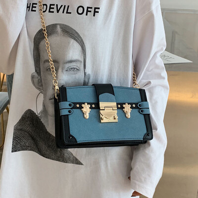 

New small bag female 2019 new wave Korean version of the wild Messenger chain single shoulder retro chain box small square bag