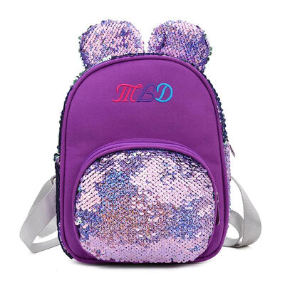 

Bear Ear Backpacks Women Nylon Sequins Shoulder School Bags Girls Knapsack