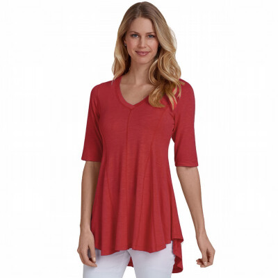 

Solid color V-neck half sleeve short short long long casual top T-shirt