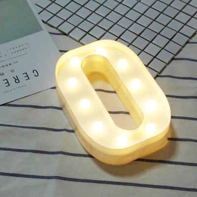

English Letter O Shape LED Night Light Lamp Symbol Modeling Lamp For Birthday Wedding Marriage Proposal Decor