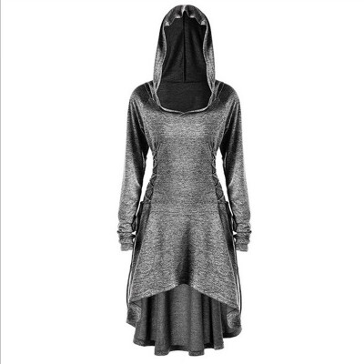 

Women Long Sleeve Hoodie Dress High Low Loose Sweater Cloak Renaissance Outwear