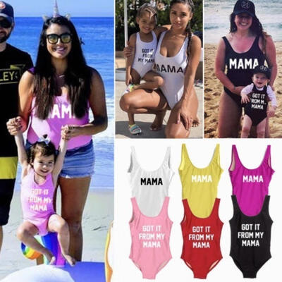 

fashion lovely HOT Family Matching Women Kid Baby Bikini Bathing Suit Swimwear