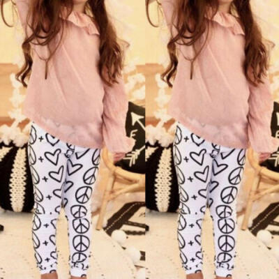 

Boutique Toddler Kids Baby Girl Pink Tops Floral Pants Legging Outfit Clothes US