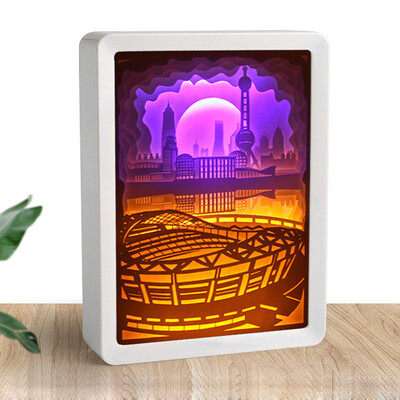 

Gobestart Light Shadow Paper Carved Lights Diy Creative Remote Control Small Night