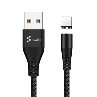 

Swalle 2A 3A Micro usb Type C Apple 3-in-1 data cable magnetic head braid PVC line