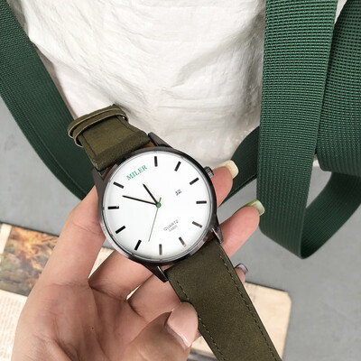 

Ins wind watches female high school students Korean version of simple military watches mens personality belts casual atmosphere c