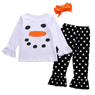 

Toddler Kid Girl Christmas Snowman Olaf Top T shirt Pants Outfit Set Clothes