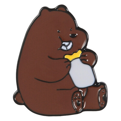 

Animal Cartoon Pin Bare Bears Cute Grizzly Panda Ice Bear denim Enamel Pins Kawaii Lapel Brooches badges Fashion Gifts