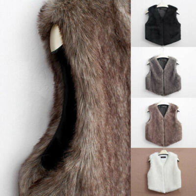 

Women Warm Vest Outwear Casual Coat Faux Fur Blazer Jacket Vest Winter
