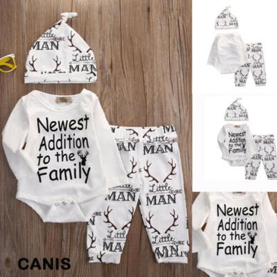 

3pcs Newborn Kids Baby Boys Girls Romper Coming Home Outfits Clothing Set