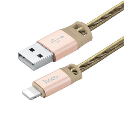

HOCO U27 Metal Spring Type USB To Lightning Fast Charging Data Cable For Apple IPHONE