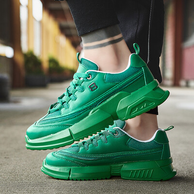 

Fashion fluorescent green old shoes mens breathable running shoes thick bottom shoes street shoot catwalk sports shoes