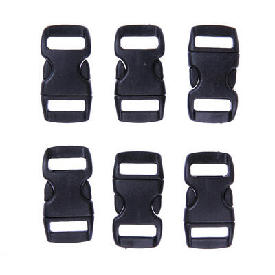 

50pcs Outdoor Plastic Paracord Bracelet Black Curved Buckles Survival Tools